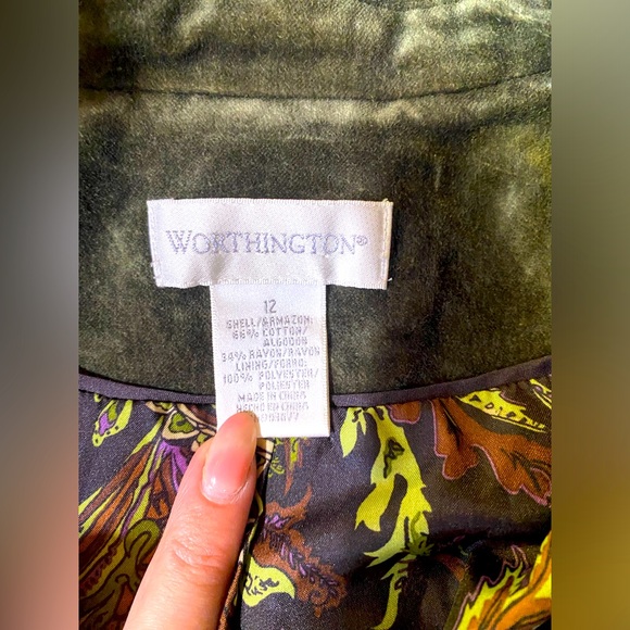 SOLDVintage Worthington Velvet Jacket Women’s Size 12 - Picture 3 of 5